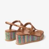 Theia Wedge 60 Multi Chevron Raffia sandalen met sleehak Theia Wedge 60 Multi Chevron Raffia sandalen met sleehak