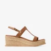 Theia Wedge 60 Tan leren sleehak sandalen Theia Wedge 60 Tan leren sleehak sandalen
