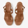 Theia Wedge 60 Tan leren sleehak sandalen Theia Wedge 60 Tan leren sleehak sandalen