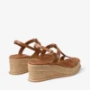 Theia Wedge 60 Tan leren sleehak sandalen Theia Wedge 60 Tan leren sleehak sandalen
