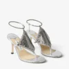 Tong Metallic Nappa Leren Sandaal met Metalen Gaas Tong Metallic Nappa Leren Sandaal met Metalen Gaas