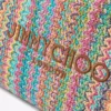 Tote met trekkoord, groot Tote met trekkoord van raffia in multi en tan met chevronpatroon en lederen afwerking Tote met trekkoord, groot Tote met trekkoord van raffia in multi en tan met chevronpatroon en lederen afwerking