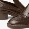 Tylor 60 Chocoladebruine Loafers van leer met krokodillenreliëf Tylor 60 Chocoladebruine Loafers van leer met krokodillenreliëf