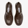 Tylor 60 Chocoladebruine Loafers van leer met krokodillenreliëf Tylor 60 Chocoladebruine Loafers van leer met krokodillenreliëf