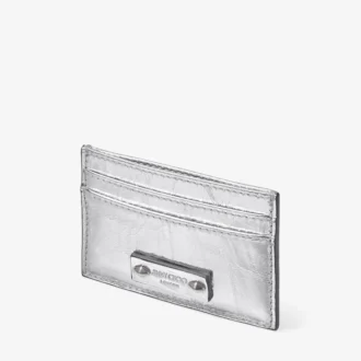 Umika zilveren vintage metallic leren kaarthouder