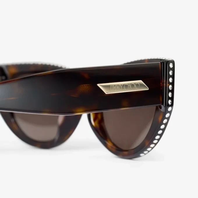 Vale bruine Havana cat-eye zonnebril Vale bruine Havana cat-eye zonnebril