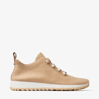 Veles Chai kasjmier gemêleerde gebreide sneakers met parelknopen