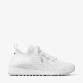 Veles witte sneakers van gestructureerd breisel