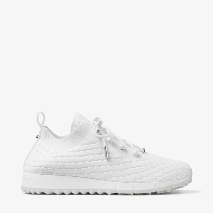Veles witte sneakers van gestructureerd breisel Veles witte sneakers van gestructureerd breisel