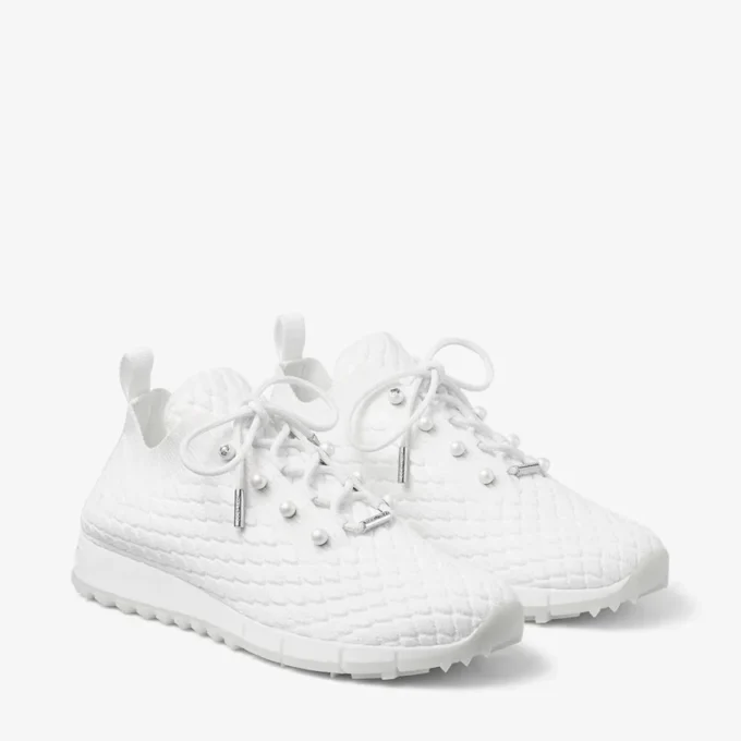Veles witte sneakers van gestructureerd breisel Veles witte sneakers van gestructureerd breisel
