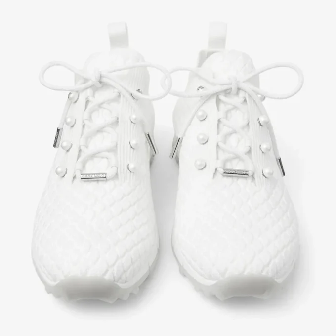 Veles witte sneakers van gestructureerd breisel Veles witte sneakers van gestructureerd breisel