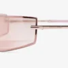 Verse lichtgouden en roze rechthoekige metalen zonnebril Verse lichtgouden en roze rechthoekige metalen zonnebril
