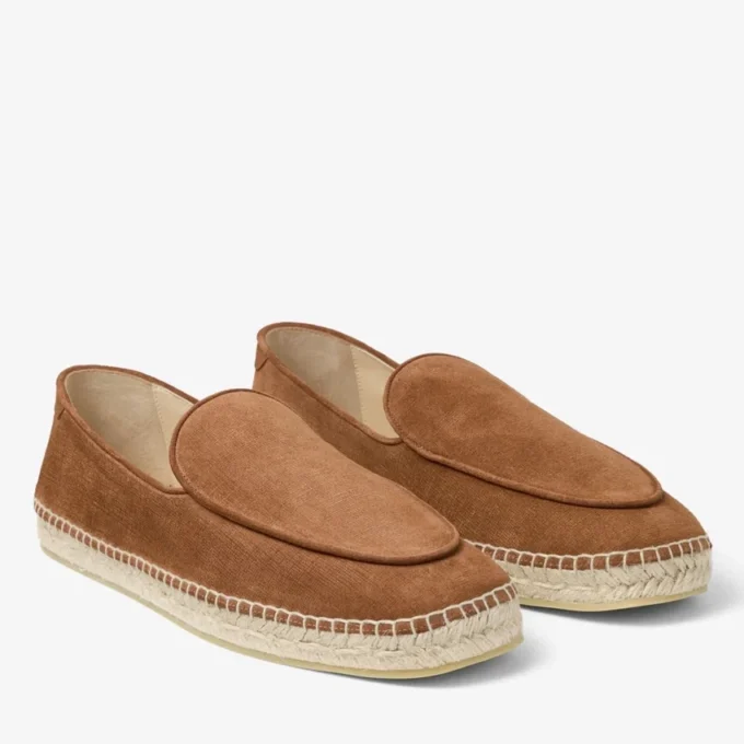 Vine Veterschoen Cigarkleurig geëtst fluweel suède espadrilles Vine Veterschoen Cigarkleurig geëtst fluweel suède espadrilles