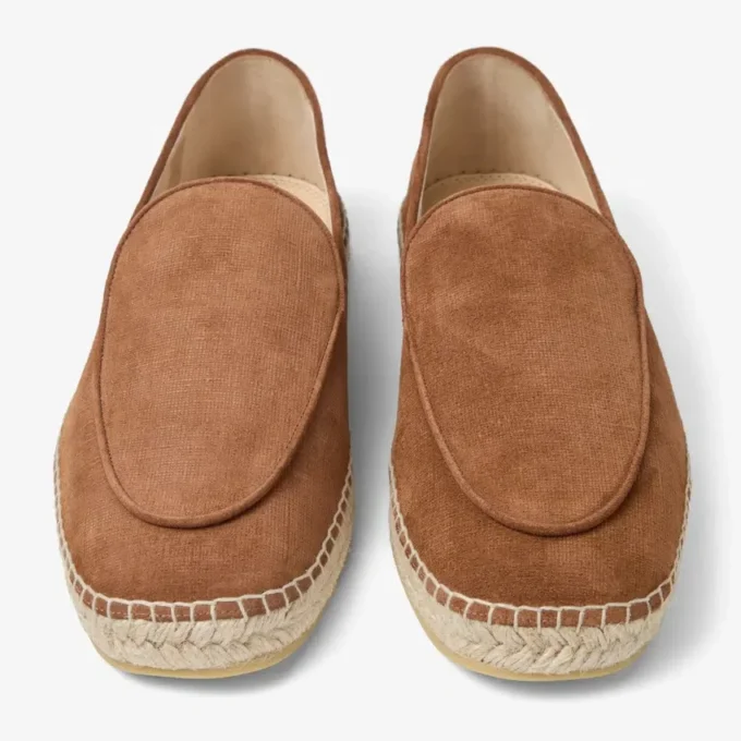 Vine Veterschoen Cigarkleurig geëtst fluweel suède espadrilles Vine Veterschoen Cigarkleurig geëtst fluweel suède espadrilles