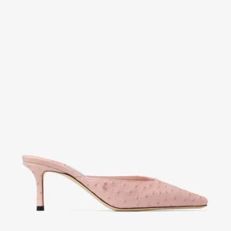 Vivi 65 roze muiltjes van struisvogelleer