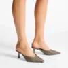 Vivi 65 taupe muiltjes van struisvogelleer Vivi 65 taupe muiltjes van struisvogelleer