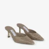Vivi 65 taupe muiltjes van struisvogelleer Vivi 65 taupe muiltjes van struisvogelleer