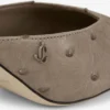 Vivi 65 taupe muiltjes van struisvogelleer Vivi 65 taupe muiltjes van struisvogelleer