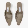 Vivi 65 taupe muiltjes van struisvogelleer Vivi 65 taupe muiltjes van struisvogelleer
