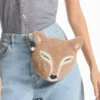 Zachte Fox-minitas Toffee-minitas van schapenvacht Zachte Fox-minitas Toffee-minitas van schapenvacht