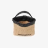 Zakje met trekkoord en handvat Natuurlijk en zwart zacht raffia zakje met trekkoord en leren afwerking Zakje met trekkoord en handvat Natuurlijk en zwart zacht raffia zakje met trekkoord en leren afwerking