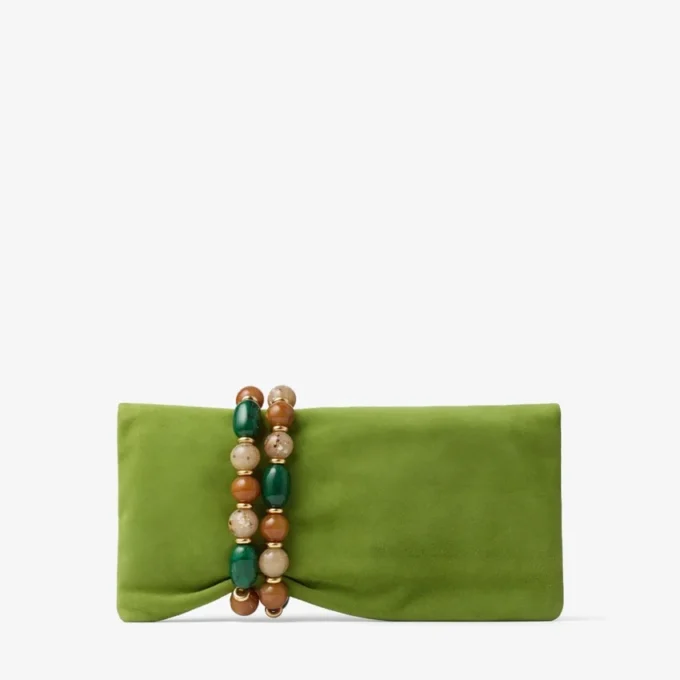 Zandra Clover suède clutch met kralenarmband Zandra Clover suède clutch met kralenarmband