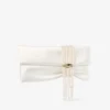 Zandra ivoorkleurige satijnen clutch