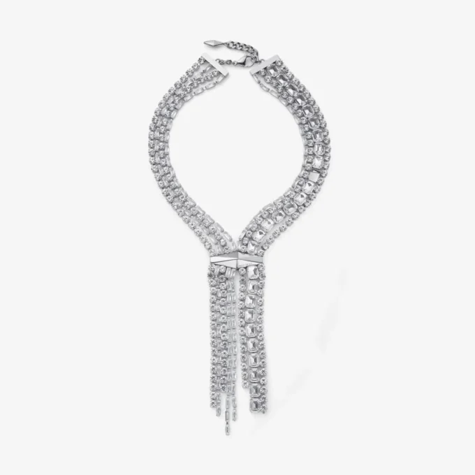 Zandra-ketting Kristallen ketting met zilveren afwerking Zandra-ketting Kristallen ketting met zilveren afwerking