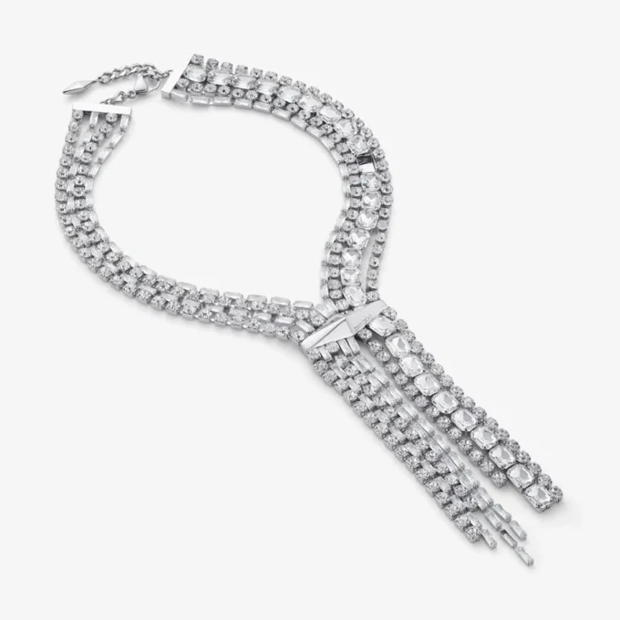 Zandra-ketting Kristallen ketting met zilveren afwerking Zandra-ketting Kristallen ketting met zilveren afwerking