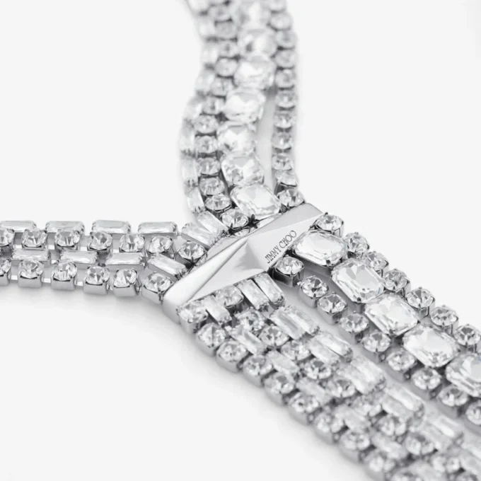 Zandra-ketting Kristallen ketting met zilveren afwerking Zandra-ketting Kristallen ketting met zilveren afwerking