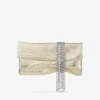 Zandra platina vintage metallic leren clutch Zandra platina vintage metallic leren clutch
