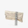 Zandra platina vintage metallic leren clutch Zandra platina vintage metallic leren clutch