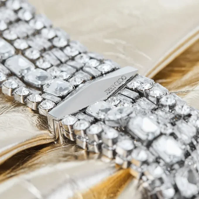 Zandra platina vintage metallic leren clutch Zandra platina vintage metallic leren clutch