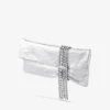 Zandra zilveren vintage metallic leren clutch Zandra zilveren vintage metallic leren clutch