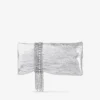 Zandra zilveren vintage metallic leren clutch Zandra zilveren vintage metallic leren clutch