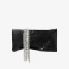 Zandra zwarte vintage metallic leren clutch Zandra zwarte vintage metallic leren clutch