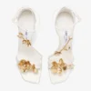 Zea 95 ivoorkleurige satijnen sandalen met bloemen Zea 95 ivoorkleurige satijnen sandalen met bloemen