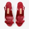 Ziva 120 Ruby Red Mix Gingham katoenen plateausandalen met strik Ziva 120 Ruby Red Mix Gingham katoenen plateausandalen met strik